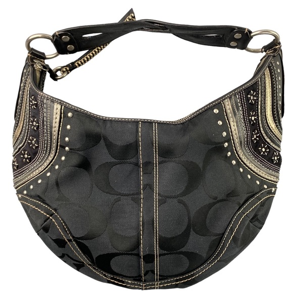 Coach Black and Gold Hobo Bag - Picture 2 of 10